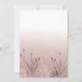 Boho Stof Rose Goud Geperste Bladeren Trouw Kaart (Achterkant)