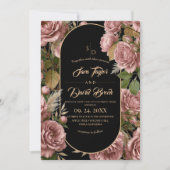 Boho Stof⎮Rosen Bloemen Bruiloft Kaart (Voorkant)