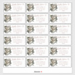Boho Stof Roze Bloemige Trouw Gast Adreskaart Sticker<br><div class="desc">Een etherisch boho bloemboeket in tinten winterwit en stoffig roze met seizoensgebonden groenblijvende begroeiing is op een witte achtergrond gelegd op deze rustieke huwelijksgasten-adreslijst. Tekstkleur is stoffig roze. 18 etiketten per vel. "Gelieve te bezorgen aan" tekst kan alleen worden bewerkt door de ontwerper, maar de resterende tekst is bewerkbaar. Beschikbaar...</div>