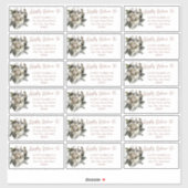 Boho Stof Roze Bloemige Trouw Gast Adreskaart Sticker (Vel)