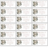 Boho Stof Roze Bloemige Trouw Gast Adreskaart Sticker (Voorkant)