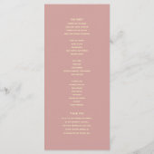 Boho Stof Roze Huwelijksprogramma Programmakaart (Achterkant)