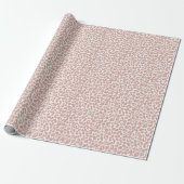 Boho Stof Roze Luipaardprint Cadeaupapier (Uitgerold)