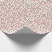 Boho Stof Roze Luipaardprint Cadeaupapier (Hoek)