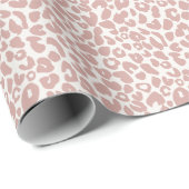 Boho Stof Roze Luipaardprint Cadeaupapier (Rol Hoek)