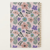 Boho Stof Roze Paarse Bloemige Botanische Patroon Planner (Achterkant)