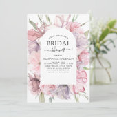 Boho Stof Roze Paarse Bruiloft Borrel Kaart (Staand voorkant)