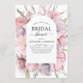 Boho Stof Roze Paarse Bruiloft Borrel Kaart (Voorkant)