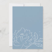 Boho Stofblauw Bloemachtige Bruiloft Kaart (Achterkant)