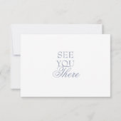 Boho Stofblauw Bloemencode QR Code Botanische Huwe RSVP Kaartje (Achterkant)