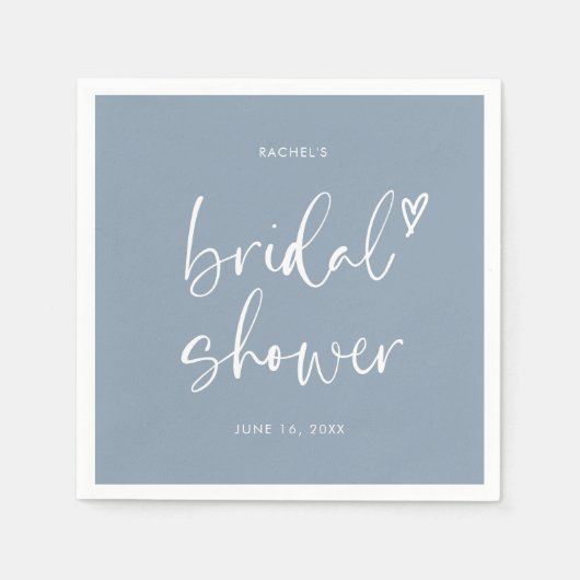 Boho Stofblauw Bruidsdouche Servet (Voorkant)