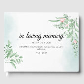 Boho Stofblauw Eucalyptus Begrafenis Gastenboek (Voorkant)