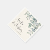 Boho Stofblauw Eucalyptus Bruiloft Servet (Hoek)