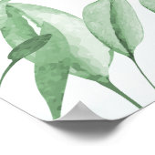 Boho Stofblauw Eucalyptus Rouw Welkom Bord Poster (Hoek)