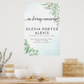 Boho Stofblauw Eucalyptus Rouw Welkom Bord Poster (Keuken)