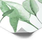 Boho Stofblauw Eucalyptus Rouw Welkomstbord Poster (Hoek)