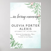 Boho Stofblauw Eucalyptus Rouw Welkomstbord Poster (Voorkant)