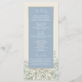 Boho Stofblauw Trouwprogramma Programmakaart (Achterkant)
