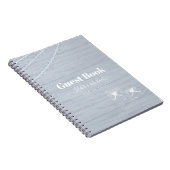 BOHO Stofblauwe Driftwood Muurvaas Bruiloft Notitieboek (Rechterzijde)