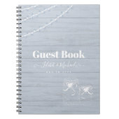 BOHO Stofblauwe Driftwood Muurvaas Bruiloft Notitieboek (Voorkant)