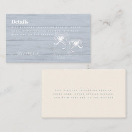 BOHO Stofblauwe Driftwood Muurvaas Bruiloft Visitekaartje