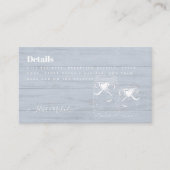 BOHO Stofblauwe Driftwood Muurvaas Bruiloft Visitekaartje (Voorkant)