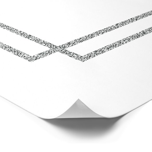 Boho stoffig blauwe en zilveren glinsterende Doop Poster (Hoek)