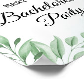 boho stoffig blauwe vrijgezellenfeest welkom poster (Hoek)