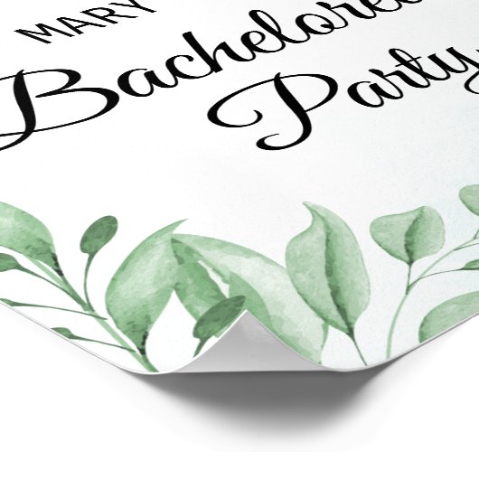 boho stoffig blauwe vrijgezellenfeest welkom poster (Hoek)