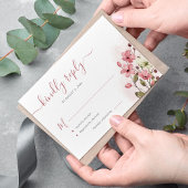 Boho stoffig roos waterverf bloemenbruiloft RSVP kaartje