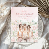 Boho stoffig roze Bloemen Eucalyptus goud Bruidsme Kaart