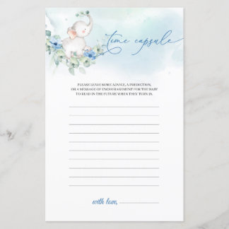 Boho stoffige blauwe bloemen jongen olifant Tijd C