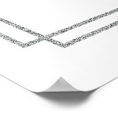 Boho stoffige blauwe en zilveren glitter Dopen Wel Poster (Hoek)