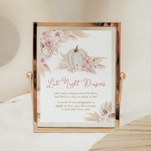 Boho stoffige Roos pompoen late nacht luiers Poster