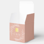 Boho stoffige roze bladkrans moderne Chinese bruil Bedankdoosjes (Geopend)