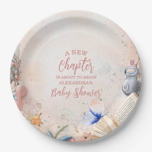 Boho Storybook-Baby shower Papieren Bordje (Voorkant)