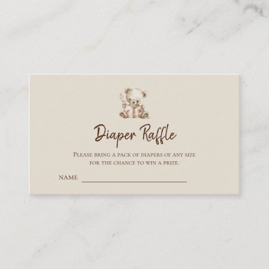 Boho Storybook Beer Luier Raffle Tickets Informatiekaartje (Voorkant)