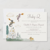 Boho Storybook Dragon Baby-Q BBQ Baby shower Kaart (Voorkant)