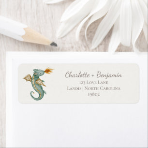 Boho Storybook Dragon Baby shower Retouradres Etiket