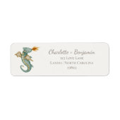 Boho Storybook Dragon Baby shower Retouradres Etiket (Voorkant)