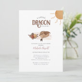 Boho Storybook Dragon is onderweg naar het Baby sh Kaart (Staand voorkant)