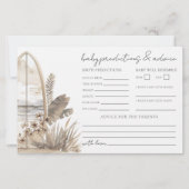 Boho Strand Baby Shower Advies Voorspellingen Kaar (Voorkant)