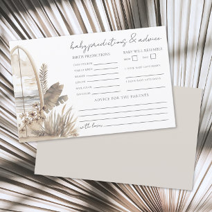 Boho Strand Baby Shower Advies Voorspellingen Kaar