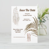 Boho strand droomvanger trouwjurk chic save the date (Staand voorkant)