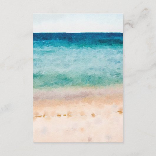 boho strand QR code bruiloft informatie kaart (Achterkant)