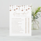 Boho Strand Raad Wie Baby Shower Spel Kaart (Staand voorkant)