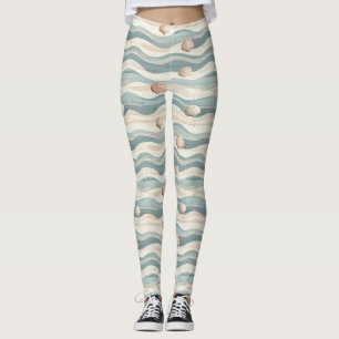 Boho Strand Schelpen Golven Leggings
