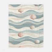 Boho Strand Schelpgolven Fleece Deken (Voorkant)