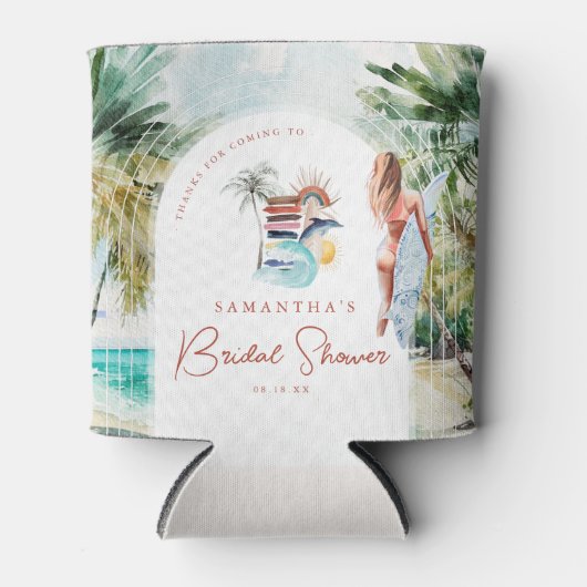 Boho Strand Surf Zomer Bruidsdiner Blikjeskoeler (Voorkant)