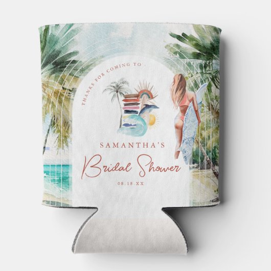 Boho Strand Surf Zomer Bruidsdiner Blikjeskoeler (Achterkant)